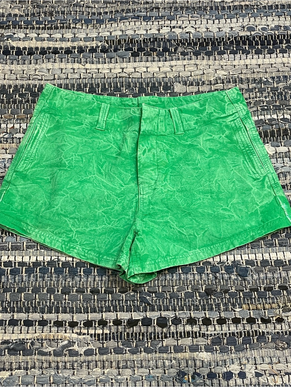 Free People Bright Green High-Waist Casual Shorts